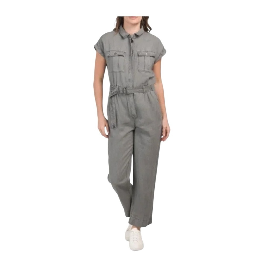 Nicole Miller .Gray Jumpsuit with Elastic Waist